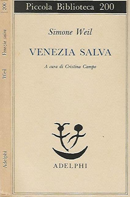 Venezia salva - Simone Weil - copertina