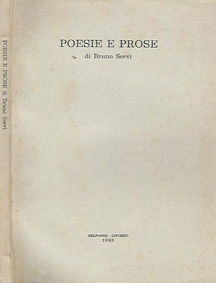Poesie e Prose - Bruno Servi - copertina