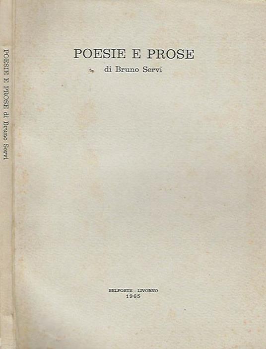 Poesie e Prose - Bruno Servi - copertina