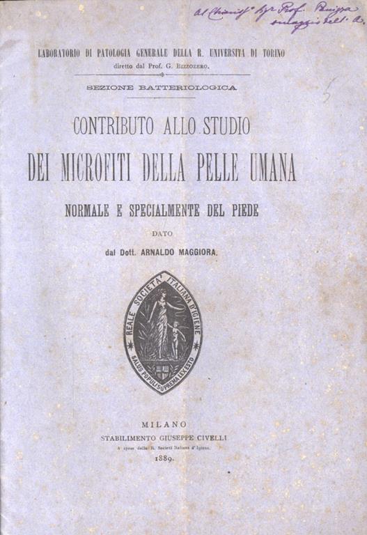 Contributo allo studio dei microfiti della pelle umana. normale e specialmente del piede - Arnaldo Maggiora - copertina