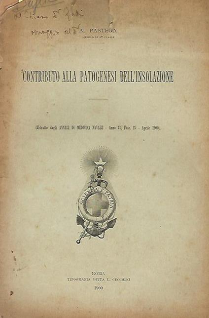 Contributo alla patogenesi dell'insolazione - A. Pastega - copertina