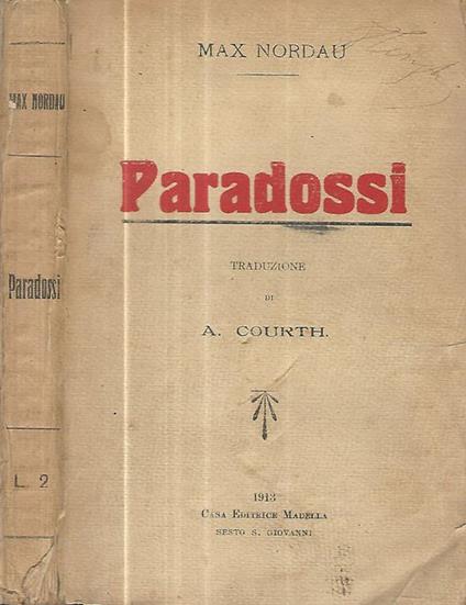 Paradossi - Max Nordau - copertina