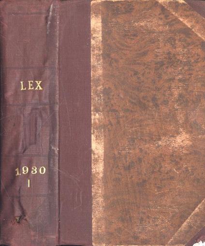 Lex Anno 1930 Vol. I - Giovanni Davicini - copertina