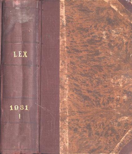 Lex Anno 1931 Vol. I - Giovanni Davicini - copertina