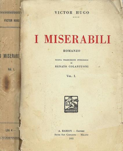 I miserabili Vol.I - Victor Hugo - copertina