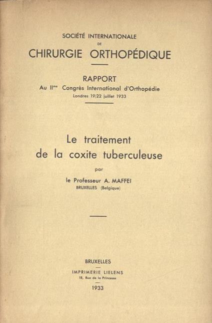 Le traitement de la coxite tuberculeuse - copertina