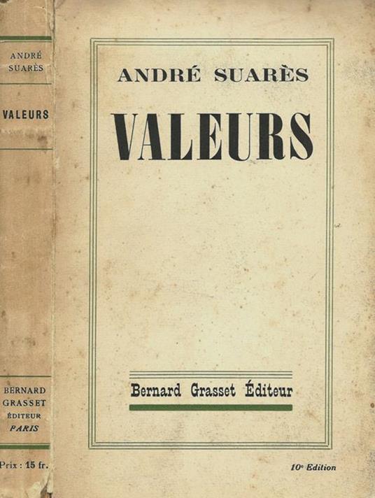 Valeurs - André Suares - copertina