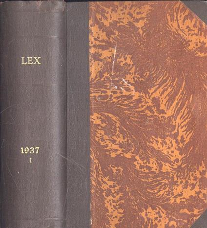 Lex Anno 1937 Vol. I - Giovanni Davicini - copertina