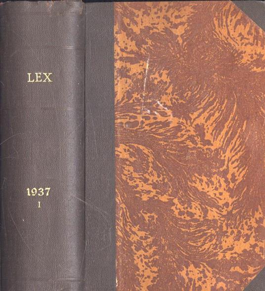 Lex Anno 1937 Vol. I - Giovanni Davicini - copertina
