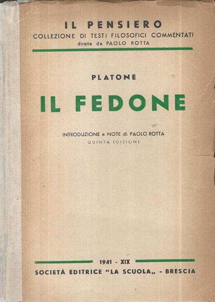 Il Fedone - Platone - copertina