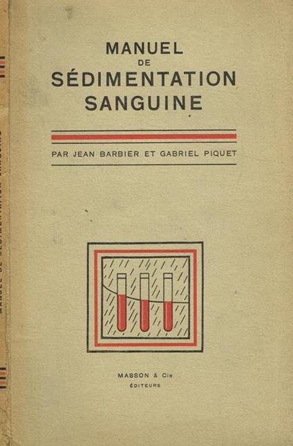 Manuel de sedimentation sanguine - J. Barbier - copertina