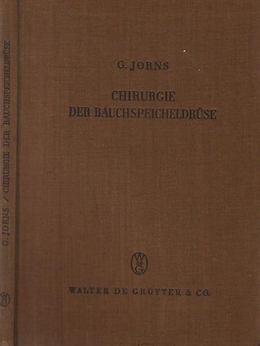 Chirurgie der bauchspeicheldruse - G. Jorns - copertina