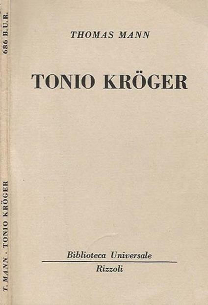 Tonio Kroger - Thomas Mann - copertina