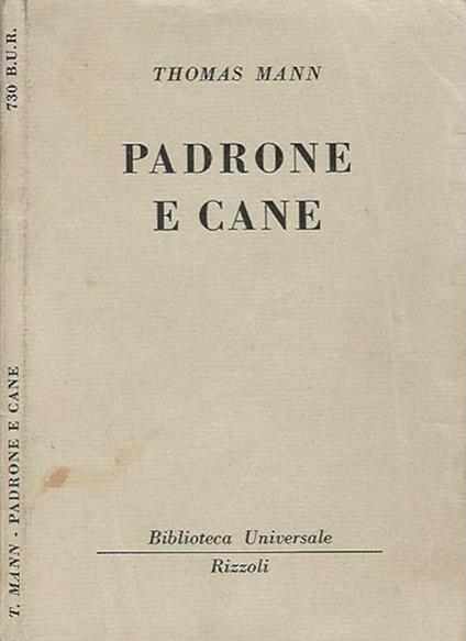 Padrone e cane - Thomas Mann - copertina