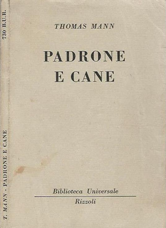 Padrone e cane - Thomas Mann - copertina