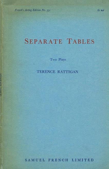 Separate tables. Two plays - Terence Rattigan - copertina
