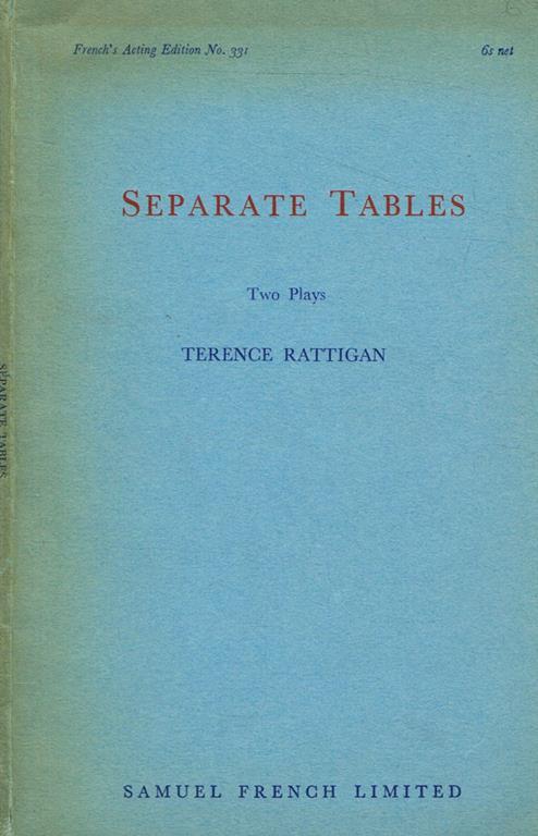 Separate tables. Two plays - Terence Rattigan - copertina