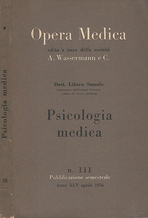 Psicologia Medica - Libero Samale - copertina