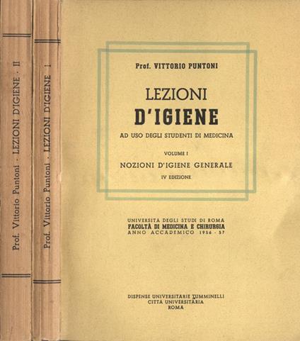 Lezioni d' igiene ad uso degli studenti di medicina Vol. I - II - copertina