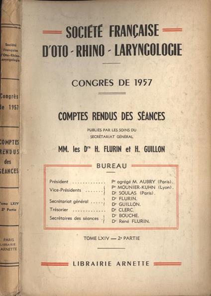 Congres de 1957. Comptes rendus des sèances Tome LXIV, 2 partie - copertina