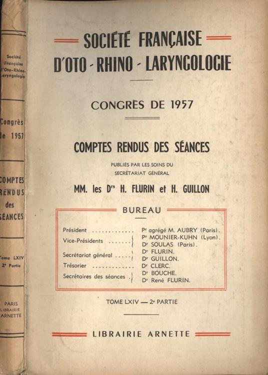 Congres de 1957. Comptes rendus des sèances Tome LXIV, 2 partie - copertina