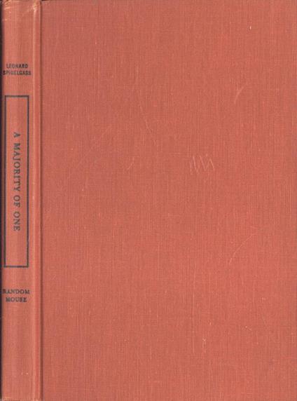 A majority of one - Leonard Spigelgass - copertina