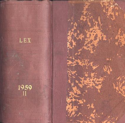 Lex Anno 1959 Vol. II - Giovanni Davicini - copertina