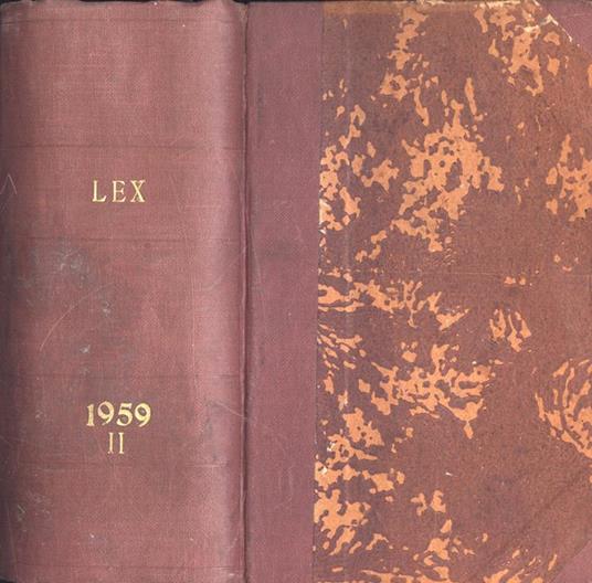 Lex Anno 1959 Vol. II - Giovanni Davicini - copertina