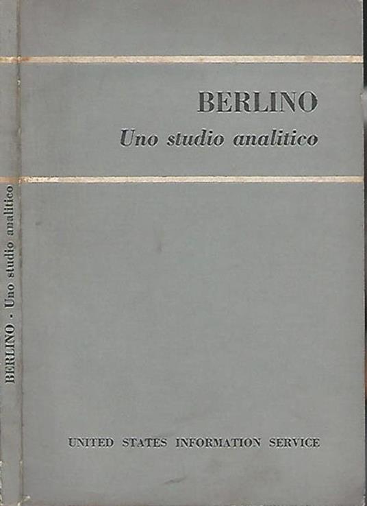 Berlino. Uno studio analitico - copertina