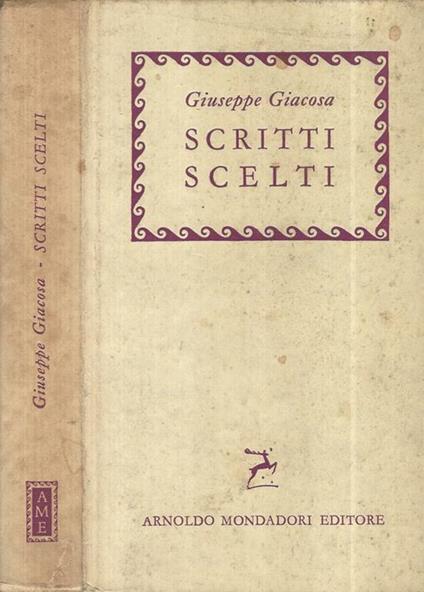 Scritti scelti - Giuseppe Giacosa - copertina