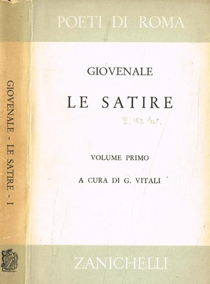 Le Satire vol.I - D. Giunio Giovenale - copertina