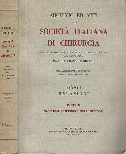Archivio ed Atti della Società Italiana di Chirurgica vol. I - Relazioni - copertina