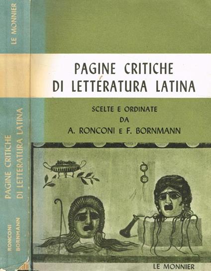 Pagine critiche di letteratura latina - A. Ronconi - copertina