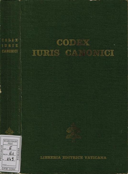 Codex Iuris Canonici. auctoritate Ioannis Pauli PP. II promulgatus - copertina