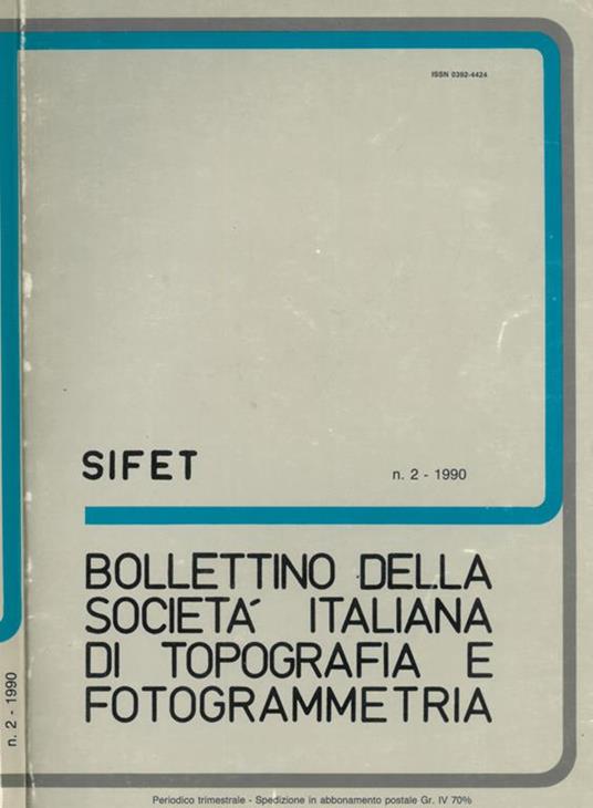 Bollettino della Società Italiana di Topografia e Fotogrammetria 1990 - copertina