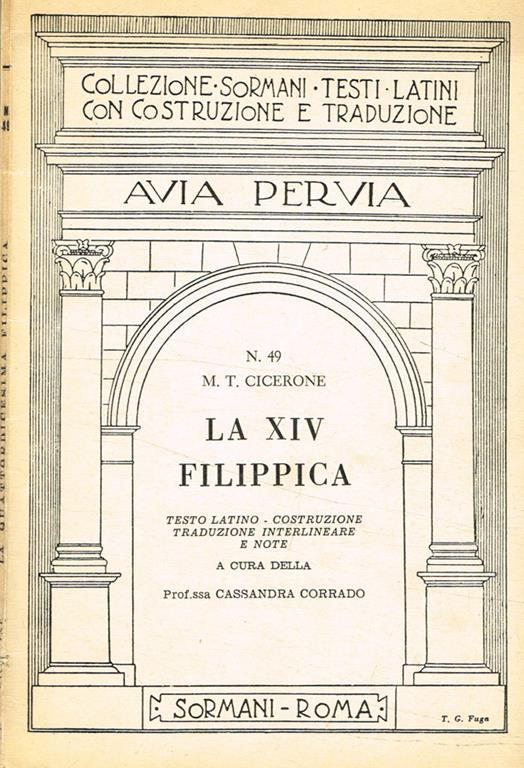 La XIV Filippica - M. Tullio Cicerone - copertina