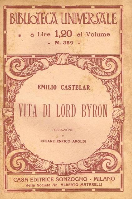 Vita di Lord Byron - Emilio Castelar - copertina