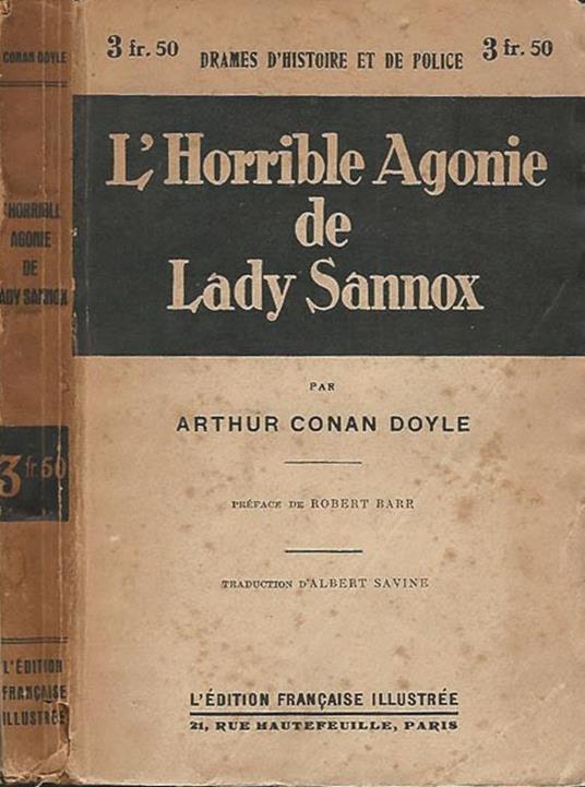 L' Horrible Agonie de Lady Sannox - Arthur Conan Doyle - copertina