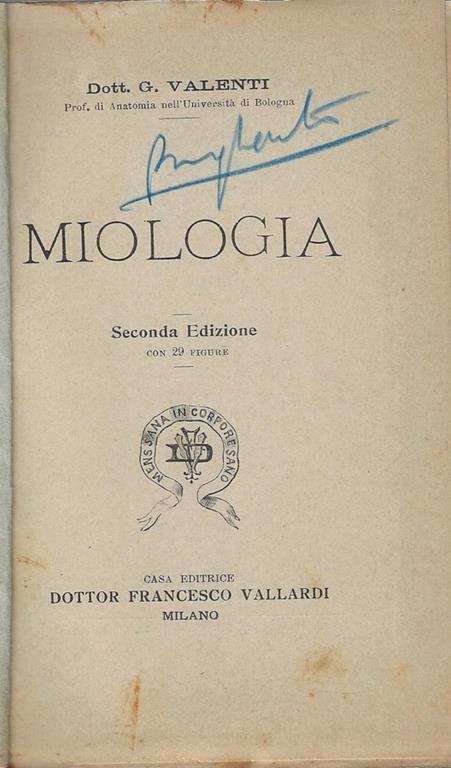 Miologia - G. Valenti - copertina