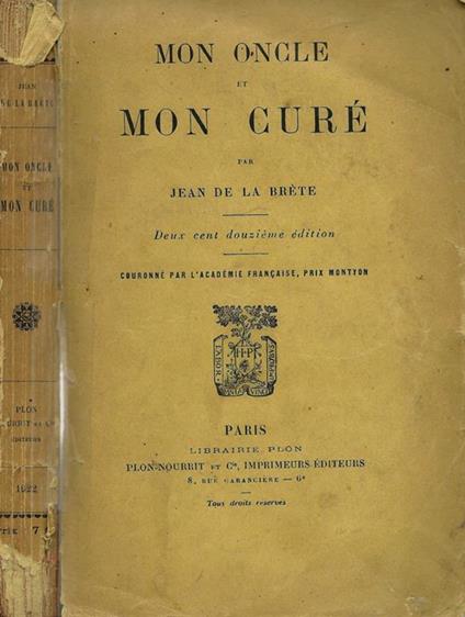 Mon Oncle et Mon Cure - Jean de Meung - copertina