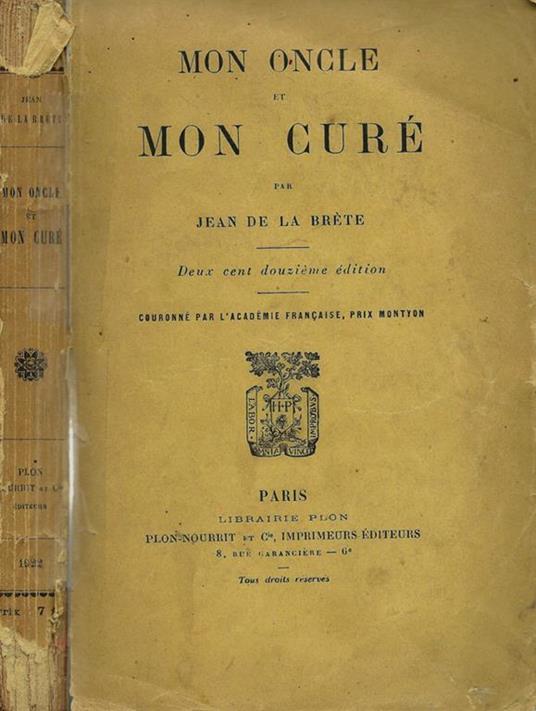 Mon Oncle et Mon Cure - Jean de Meung - copertina
