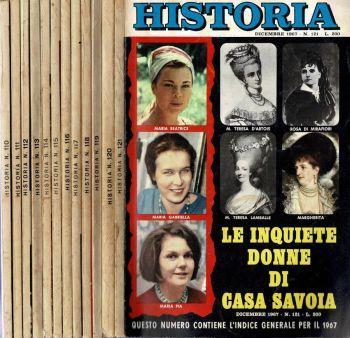 Historia 1967. N. : 110, 111, 112, 113, 114, 115, 116, 117, 118, 119, 120, 121.. Mensile illustrato di Storia - copertina