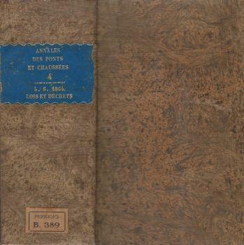 Annales des Ponts et Chausses - Lois et Decrets (Anno 1864). Lois Decrets arretas etc - copertina