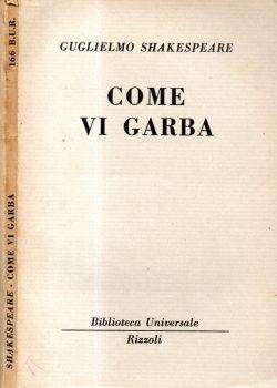 Come vi garba - William Shakespeare - copertina