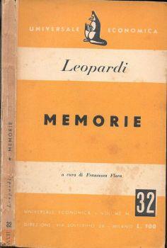 Memorie - Giacomo Leopardi - copertina
