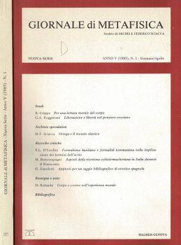 Giornale di Metafisica - 1983 - copertina