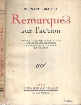 Remarques sur l'action - Bernard Grasset - copertina