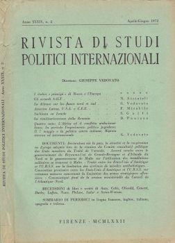 Rivista di studi politici internazionali. Anno XXXIX, N. 2 - Aprile-Giugno 1972 - copertina