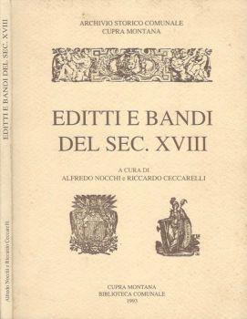 Editti e bandi del sec. XVIII - Alfredo Nocchi - copertina