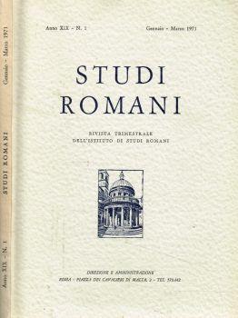 Studi Romani. Rivista trimestrale dell'Istituto di Studi Romani. Anno XIX, 1971 n.1 - copertina